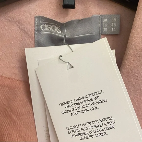 ASOS Pink Suede Motorcycle Jacket *NWT* - Picture 4 of 9